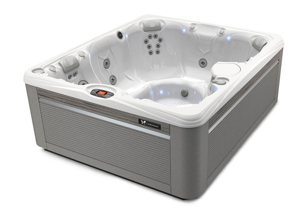 Hot Tubs 12 Hot Tubs caldera spas paradise series martinique model martinique artic white ash studio 3 4 view